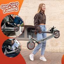 Foldable Electric Commuter Scooter 350W Motor 15.5MPH Max Speed 23.6 Miles Range 8.5" Honeycomb Tires With APP & Dual Brakes - 紅色 - 查看 5