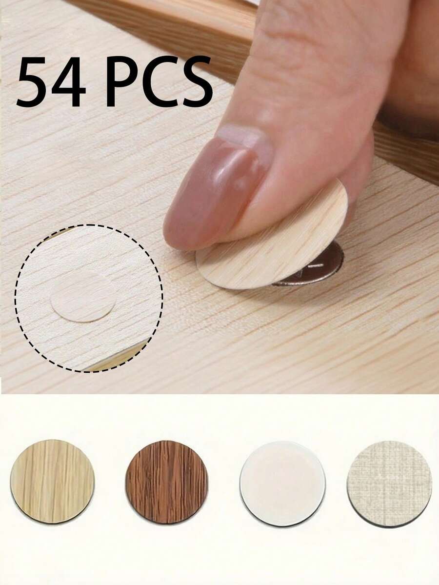 1 Sheets, 54pcs Per Sheet, Self-Adhesive Decorative Stickers, Furniture Screw Cover Stickers, Furniture Cabinet Repair Decorations, Furniture Screw Hole Sealing Dust Cover Stickers, Screw Hole Nail Eye Damage Repair, School Office Supplies,Christmas, New Year Holiday Dec,For Kitchen,Bedroom, Living Room, Toilet - Multicolor - View 1