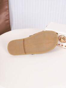 Children's Fashionable Outdoor Slippers, Summer Flat Shoes, One-Piece Sandals, New Stylish Elegant Minimalist High-End Girls Shoes - Black - View 8