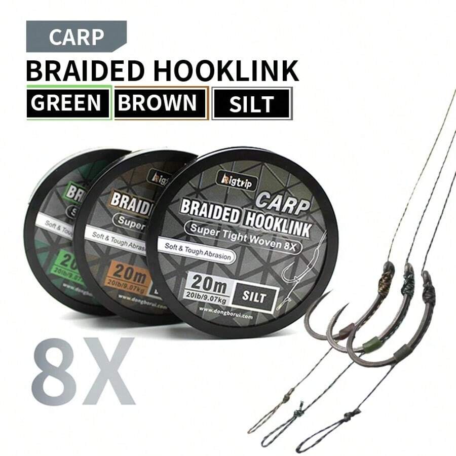 Carp Fishing Hook Link For Ready Tied Carp Rigs Hair Chod Zig Rigs Boilies Carp Rig Kit Terminal Tackle UN Coated Hooklink - Brown - View 1