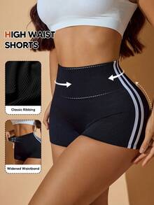 Quần short tập yoga nữ, quần short thể thao cạp cao nâng đỡ, co giãn, gợi cảm. - màu đen - Xem 2