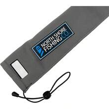 Funda de neopreno para caa de pescar de alta calidad, flotante, resistente a pinchazos, calcetn protector etiquetado para fundicin, spinning, caas de pesca de trolling - 75" + Lanzamiento/Trolling + Gris - Ver 5