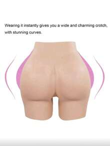 硅胶垫提臀短裤，加厚塑形裤，提升臀部曲线，打造理想臀型 - 杏色 - 查看 2