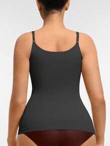 FeelinGirl Women's Tummy Control Camisole Seamless Shapewear Tank Top Slimming Cami Shaper With Compression - 黑色 - 查看 3