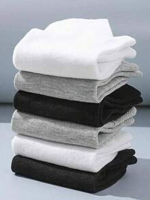 30双装黑色、白色、灰色纯色时尚女袜，简约舒适，适合日常休闲穿着，可选2双/6双/10双/20双/30双/60双装 - 彩色 - 查看 4