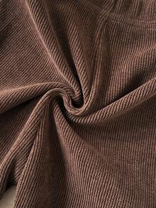 Baby Girls' Casual Solid Color & Striped Flare Pants, Spring/Autumn - Coffee Brown - View 12