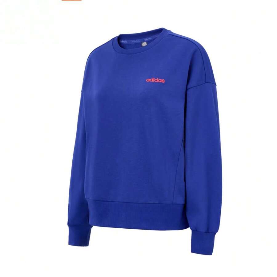 Adidas New Women's Retro Sports Long-Sleeved Casual Pullover Sweatshirt - Blue - View 1