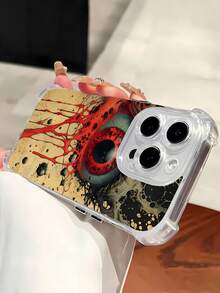 Funda gótica para móvil, diseñada con inquietantes ojos rojos y manos fantasmales, compatible con  17,  16,  16 ProMax,  15,  15 ProMax,  14,  13,  12 y  11 Pro. Fabricada en TPU, ofrece protección contra golpes. Perfecta para amantes del arte, celebraciones de Halloween, regalos únicos y para expresar tu creatividad. - Color mixto LB3 - Ver 4
