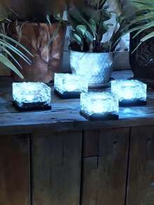 1/2/4个装户外太阳能圣诞灯,暖光花园地灯,户外花园装饰照明,嵌入式地灯路径灯,白/暖光庭院房屋楼梯灯,LED夜灯,多功能户外柱灯,适用于圣诞节、万圣节、开斋节、情人节 - 白色 - 查看 20