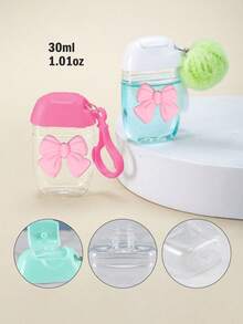 1 Set Pink Clear Empty Bottle Hand Sanitizer Bottling Bottle With Bow ,30ml,Travel ,Holder Hook Keychain, Pink Flip Cap ,Lid Reusable Portable Empty Bottle Refillable ,Cosmetic Container, Suitable For Liquid Lotion Cream,Travel Essentials Dorm Essentials,Suitable For Women, Mothers, Teachers, Friends, Students, Returning To School, And Teachers,Valentine's Day Gift,Mother's Day Gift,1 Oz (Approx. 28.3 G) - Multicolor - View 3