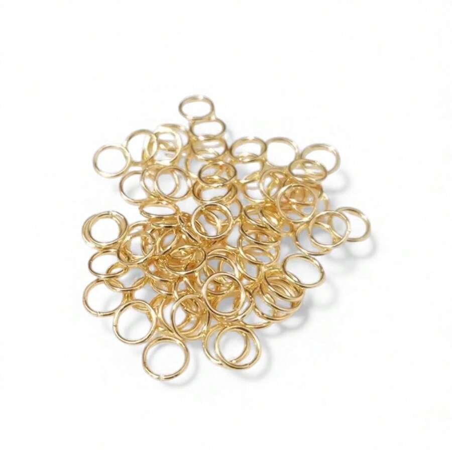 20 gramos de Argollas de metal de 3 mm para elaboración de bisutería, para engarzar dijes - Dorado - Ver 1