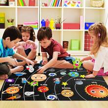 Outer Space Felt Board Story Set, 33-Inch Planet Flannel Board, Suitable For 3-5 Years Old Children Solar System Toy, With Hooks Astronaut Planet Alien Galaxy Reusable, Montessori Educational Sensory Toy, Suitable For Boys And Girls Activity Board - Black - View 6
