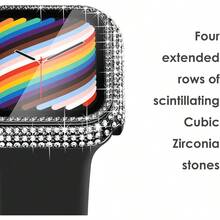 Surace Funda compatible con Apple Watch de 1.57 pulgadas con protector de visualización para Apple Watch Series 6/5/4/3/2/1 funda brillante de vidrio templado 300 para Apple Watch Series 6/5/4/3/2/1 funda protectora de vidrio templado de 38 mm 40 mm 42 mm 44 mm color negro - Negroconprotectordevisualizacindevidriotemplado - Ver 4