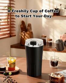 Electric Coffee Grinder, CoffeeBean And Spice Grinder,300w Powerful Power Portable With Heavy-DutyStainless Steel Grind Blades - 黑色 - 查看 1