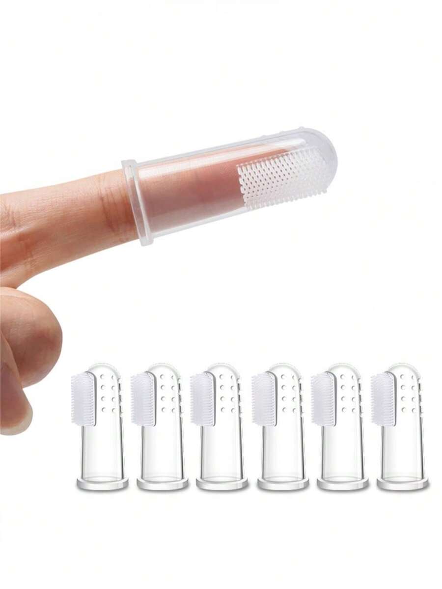 فرشاة سيليكون للأصابع للحيوانات الأليفة، أداة تنظيف الحيوانات الأليفة، لوازم الحيوانات الأليفة، فرشاة تنظيف وتدليك شعر الكلاب، فرشاة استحمام الكلاب، فرشاة أصابع لتنظيف أسنان الكلاب، العناية اليومية بالفم، مناسبة لتنظيف وتمشيط القطط والكلاب، أداة تنظيف، ألوان عشوائية - شفاف - مشاهدة 1