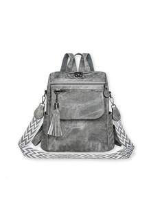 Women's Vintage Shoulder Bag Multi-Way Carrying Backpack Practical Crossbody Bag Casual Handbag Aesthetic Backpack Suitable Commuter Student Backpack