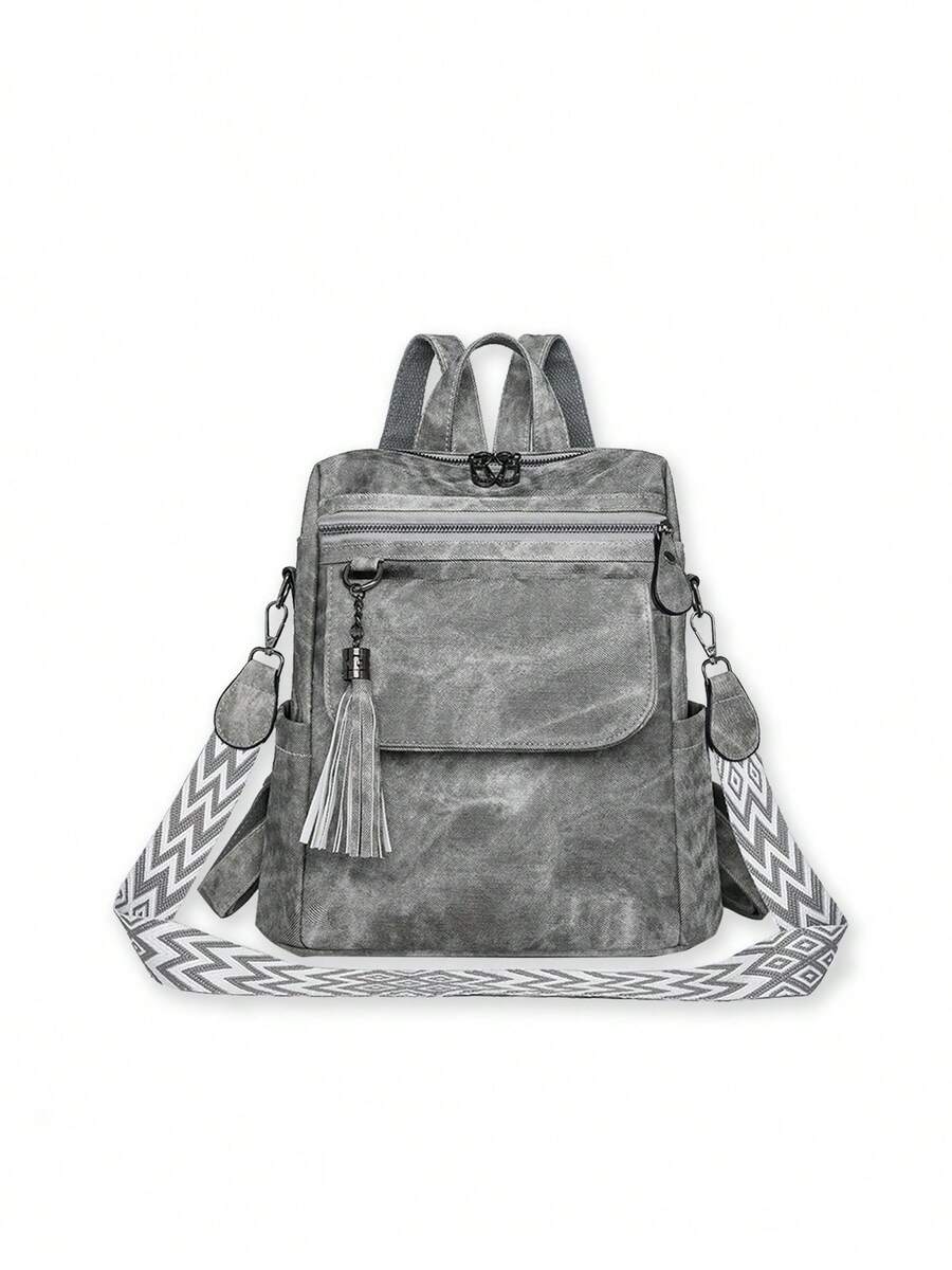 Women's Vintage Shoulder Bag Multi-Way Carrying Backpack Practical Crossbody Bag Casual Handbag Aesthetic Backpack Suitable Commuter Student Backpack