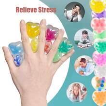 2/10/20/30个迷你减压球，彩色挤压球，心形球，指尖玩具，礼品袋填充物，压力球，圣诞节/情人节礼物，派对小礼物，生日礼物，多种款式和颜色可选 - 彩色 - 查看 3