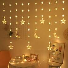 1 Stück Ramadan Halbmond Lichterkette, 300cm, batteriebetrieben, geeignet für Ramadan Dekoration, Hochzeit, Geburtstag, Hausparty, Raumdekoration, Dekobeleuchtung, Eid Al-Fitr Zubehör - Weiss - Übersicht 3