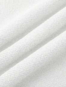Robe longue au col rond de style français élégant, convenant pour Noël, Thanksgiving, Nouvel An et autres fêtes. Robe pull blocs de couleurs à manches longues pour l'automne/hiver, robe de soirée minimaliste et chic - Blanc - Voir 9