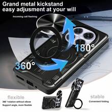 适用于 Redmi Note 14 Pro 5G/兼容 POCO X7 5G 的手机壳，带滑动摄像头和支架 - 藍色 - 查看 7