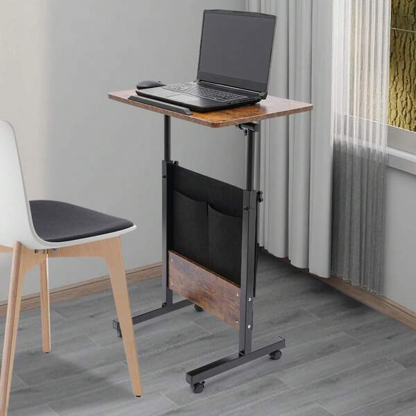 Portable Laptop Desk, Adjustable Height 32-47in Standing Desk, Rolling Computer Stand With Adjustable Height To Place Your Computer, Laptop, Printer, Books     