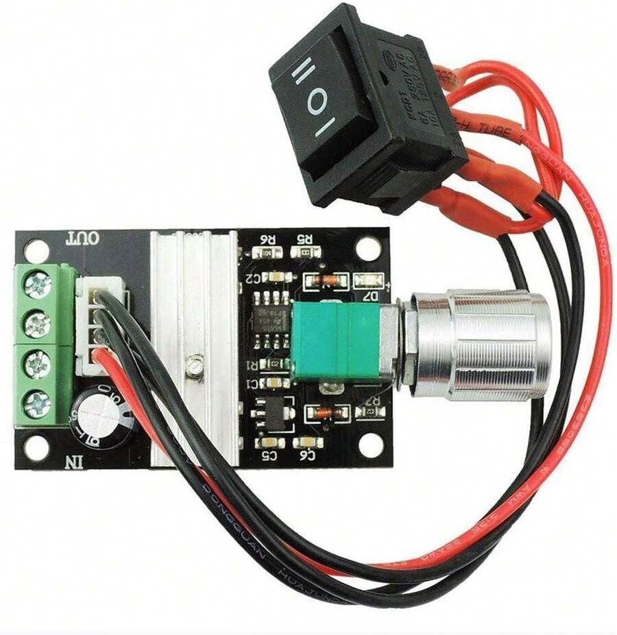 Controlador de Velocidad de Motor DC 6V 12V 24V 3A (PWM) Interruptor Reversible Ajustable de Velocidad Controlador de Motor DC Reversible (Color del Cable Aleatorio) - 1 - Ver 1