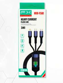 Cable de Carga Rápida 3 en 1 Super-Speed de 100W | Duradero y de Alto Rendimiento USB-C Universal, Micro USB para Teléfonos Android, Lightning - Multicolor - Ver 10