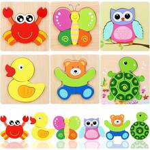 Juguetes de Rompecabezas Montessori, 6 Piezas Animales o Vehículos de Dibujos Animados Diferentes Rompecabezas para Niños, Regalo Rompecabezas para Niños y Niñas Regalos Navidad (Animal) - Frutas+Verduras C - Ver 1