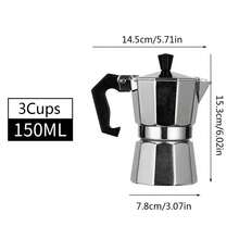 1pc Moka Pot, Aluminum Single Valve Coffee Maker, Brew Espresso Cup, Direct Heating, Essential For Outdoor Leisure Coffee Break