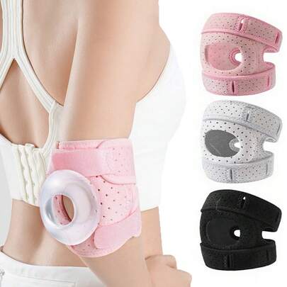 1PC Elbow Brace With Silicone Ring For Tennis & Golfer's Elbow Workout, Adjustable Compression Support For Forearm Muscle, Men Women For Daily Use,Sports