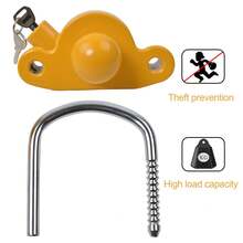 Trailer Hitch Lock 50mm Tow Ball Towing Bar Security Coupling Adjustable 2 Keys - Yellow - View 4