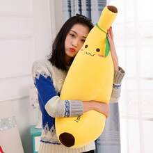 Soft Banana Plush Pillow Doll Long Bolster Stuffed Fruit Series Decor For Living Room Bedroom Nap Cute Banana Doll - 黃色 - 查看 6