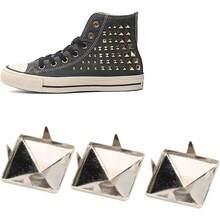 EstiloRemaches MetáLicos Cuadrados Piramidales, Plata, 100 Piezas, 0.4 Cm, Estilo Punk, Para ArtesaníA En Cuero, Ropa, Zapatos Y BolsosVersióN Mejorada - 1 - Ver 1
