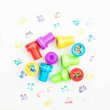 10/20/30pcs Car Theme Stamps, Including Garbage Truck Stamp, Engineering Vehicle Self-Inking Ink Dump Truck Plastic Stamps, Suitable For Teachers - Multicolor - View 3