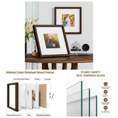 11x17 Picture Frame Natural Oak Wood From California - USA With Real Tempered Glass, Handcrafted 11x 17 Diploma Frame Matted To 8x12 Photo, Certificate, Degree, Graduation Picture Display On Wall