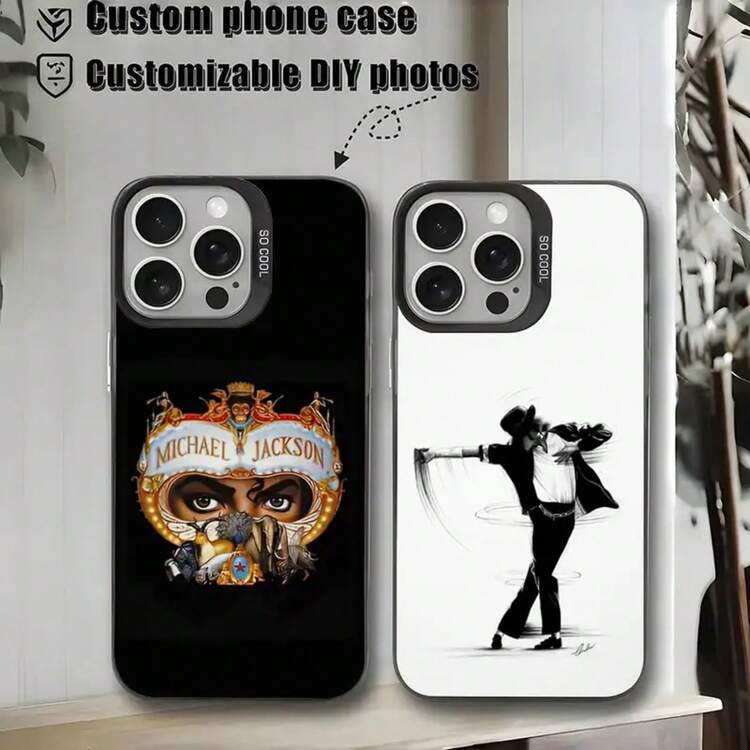 Funda de Teléfono Singer M-Michael J-Jackson para iPhone17,16,15,14,13,12,11,Pro,MAX,plus, Cubierta Negra Mate a Prueba de Golpes - Z8 - Añade 3