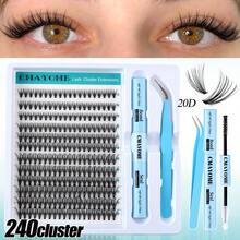 Juego de 240 pestañas postizas en forma de abanico y rizado, completo con adhesivo especializado y agente sellador, para crear un aspecto natural y voluminoso para uso diario. Este set de pestañas incluye tres estilos: 10D, 20D y 30D, con longitudes que van de 10 a 16 milímetros. Adecuado para fiestas, bodas, viajes y uso diario. - Blanco - Ver 16