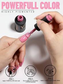 YOKEFELLOW TPO-Free & HEMA-Free 10ml Gel Nail Polish, Pink Nails All Seasons Semi Permanent Manicure Nail Gel Polish Soak Off UV LED Nail Art Salon DIY For Women Girls -AB070