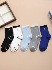 Disney 1 Pair/5 Pairs/10 Pairs Women's Mid-Calf Socks - Socks, Minimalist Crescent Moon Pattern, Couple Mid-Calf Socks, Two-Stripe Sporty Mid-Calf Socks, Versatile Style, Suitable For Daily Wear And As Holiday Gifts - Multicolor - View 13