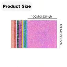 Shiny Origami Paper, 50/100 Sheets 10 Colors Glitter Iridescent Origami Paper - 3.93 Inch Square Single Sided Oragami Papers For DIY Decoration, Scrapbook Decor, Folding Crafts, Arts And Crafts Projects - Multicolor - View 6