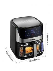 Nirva 8.5L Air Fryer Oven, Extra Large Capacity, 1930W, LED Touch Control Panel And Viewing Window, Oil-Free Multi-Function Cooking Pot, Suitable For Home, Gym And Gatherings, Enjoy Crispy Fries, Pizza And Roasted Chicken.