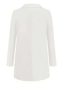 New European & American Fashion Casual Blazer, Lapel Collar Slim Fit Cardigan Jacket For Women, Spring/Autumn - White-1 - View 3