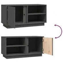 Mobile porta TV vidaXL, grigio, 80x35x40,5 cm, in legno massello di pino. - Cammello - Visualizzare 9