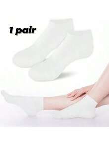 一双硅胶足浴袜，专为干燥、皲裂的足部设计。这款硅胶保湿袜弹性极佳，可重复使用，采用SPA凝胶技术，提供足部护理。足疗后，保湿凝胶可滋养干燥、皲裂的足部肌肤。适合皮肤干燥、足部粗糙的男士和女士使用。搭配您喜爱的润肤露或保湿霜，在家即可享受足部护理。--舒缓按摩--柔软--足部护理--肌肤护理 - 淺粉色 - 查看 12