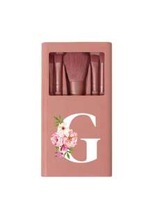 Portable Makeup Brush Set With Mirror, Soft And Fluffy, Pink Floral Letter Pattern, Boxed Makeup Brush Set, Multi-Functional Makeup Brush Set, Makeup Brush Box With Mirror, Mini Multi-Functional Makeup Pen, Foundation Brush, Eyeshadow Brush, Beginner Makeup Tools - Multicolor - View 14