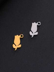 AMAXER 3件套不锈钢郁金香花吊坠DIY首饰制作材料，节日礼品批发 - 花朵系列 - 查看 6