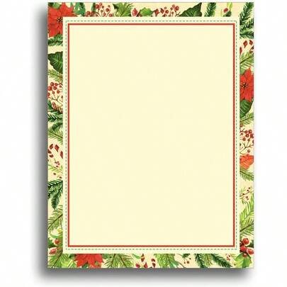 Papel de papelera Poinsettia Frame Holiday - 80 hojas