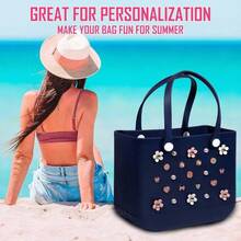 30 Pcs Pink Beach Charms, Accessories Flower Pearl Cute Decoration Bag Charms Bogg Bags Rubber Tote Beach Bags Women - ban đầu - Xem 5