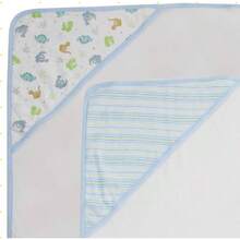 3 - Piece Hooded Towel Set and, Soft Terry Towels, Essentials, Blue Dino - Dino azul - Ver 3